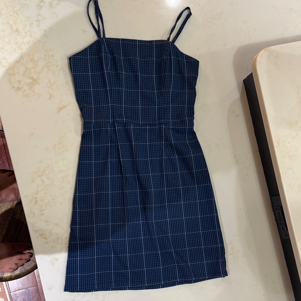 Aeropostale Navy Plaid Mini Dress